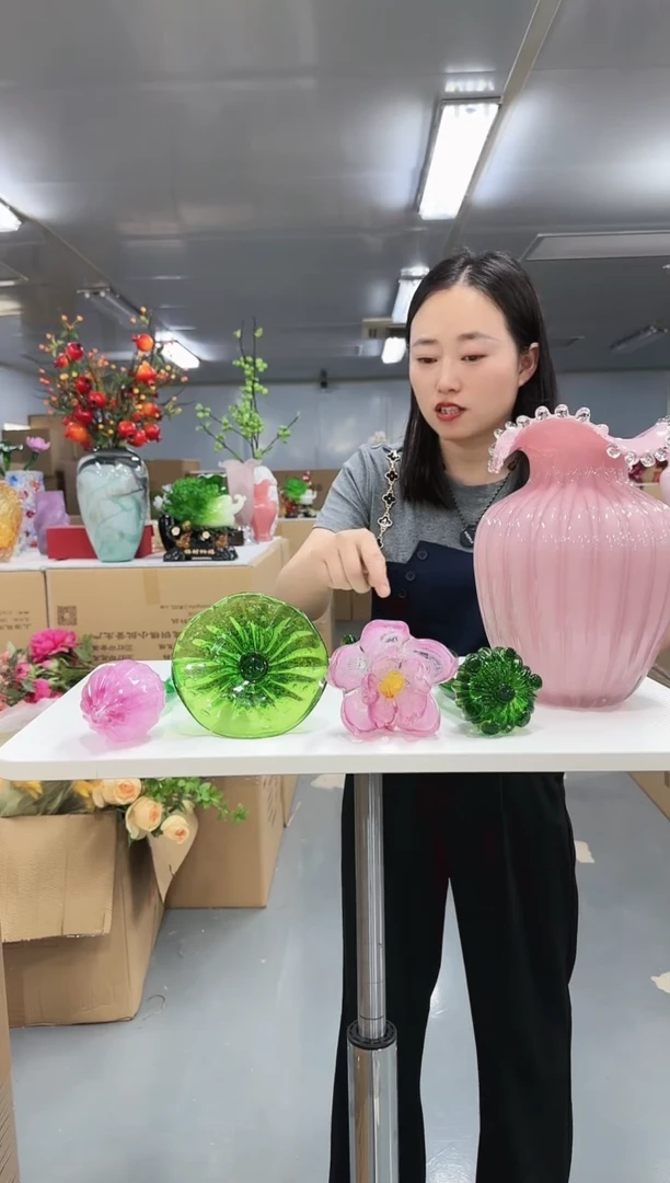 花间集水晶琉璃摆件   荷花4只
