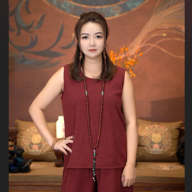 爱上莲心【勃艮第红】法兰绒背心 简约休闲 秋冬温暖舒适时尚百搭