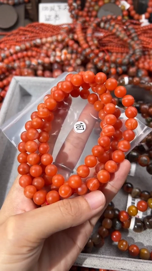 南红玛瑙手串未镶嵌汉*9