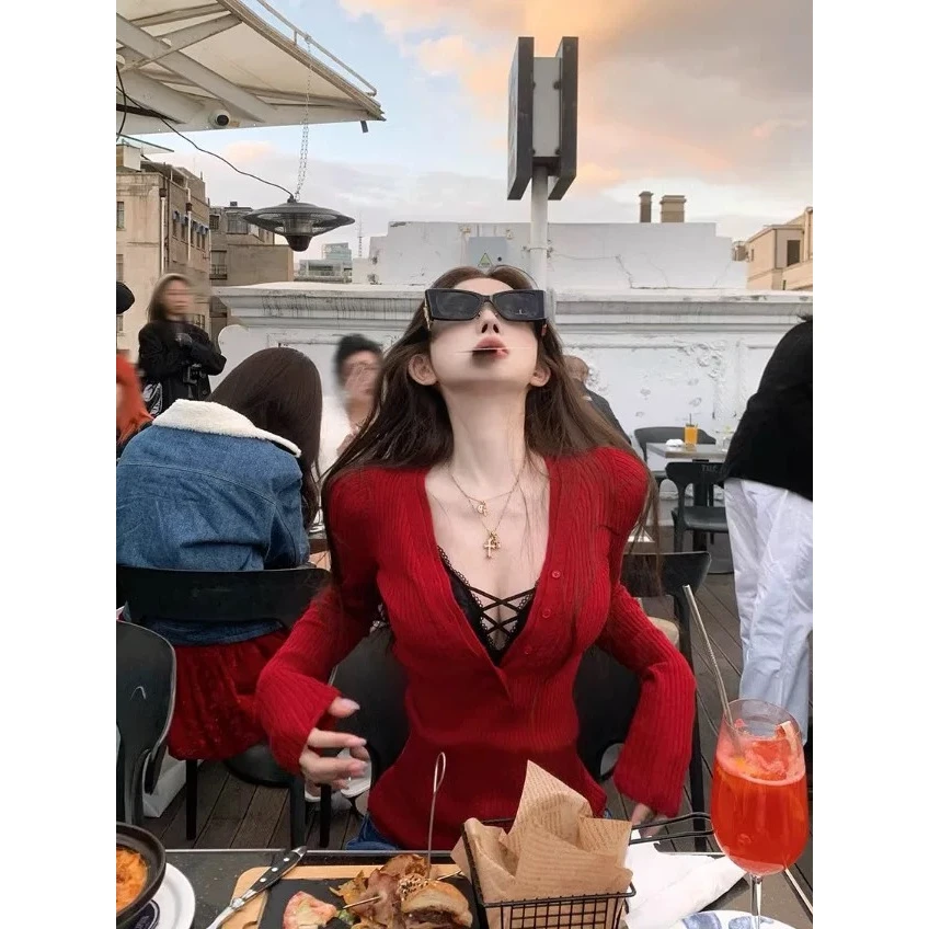 【A组孤品清苍901-950】辣妹小众长袖罩衫针织衫