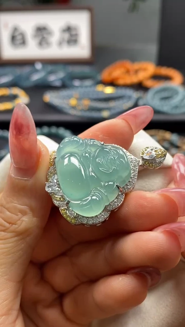 【闪购商品】翡翠颈饰银S925镶嵌0548918973