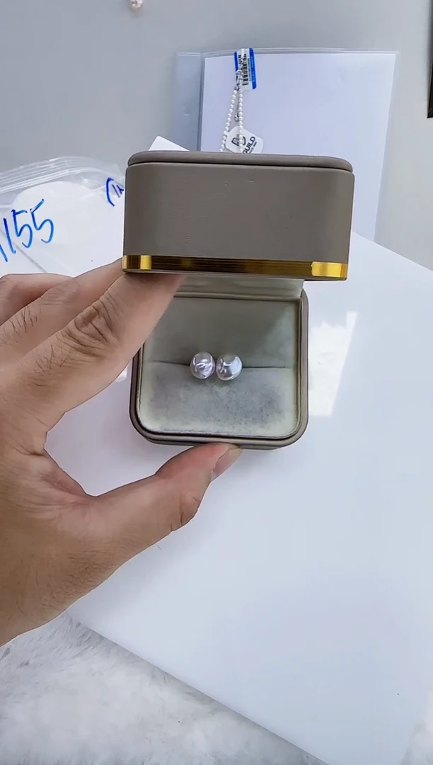 银S925镶嵌淡水珍珠DA珍珠耳饰  y155