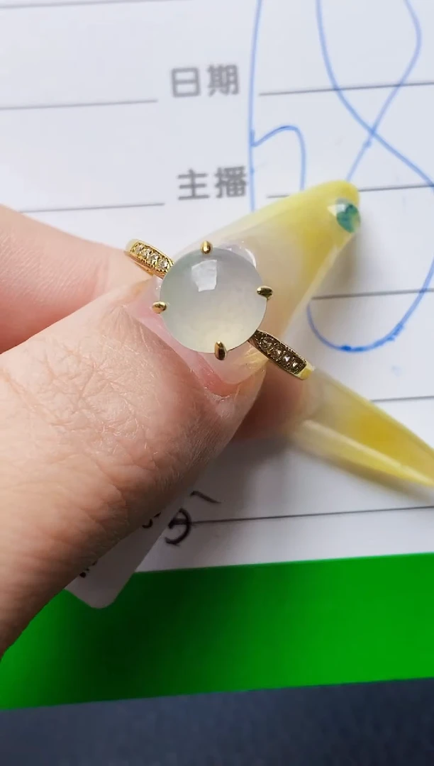 银S925镶嵌戒指翡翠0135