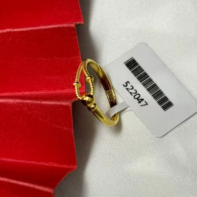 【小鹏黄金】足金999可调节马蹄扣5G工艺戒指2.52