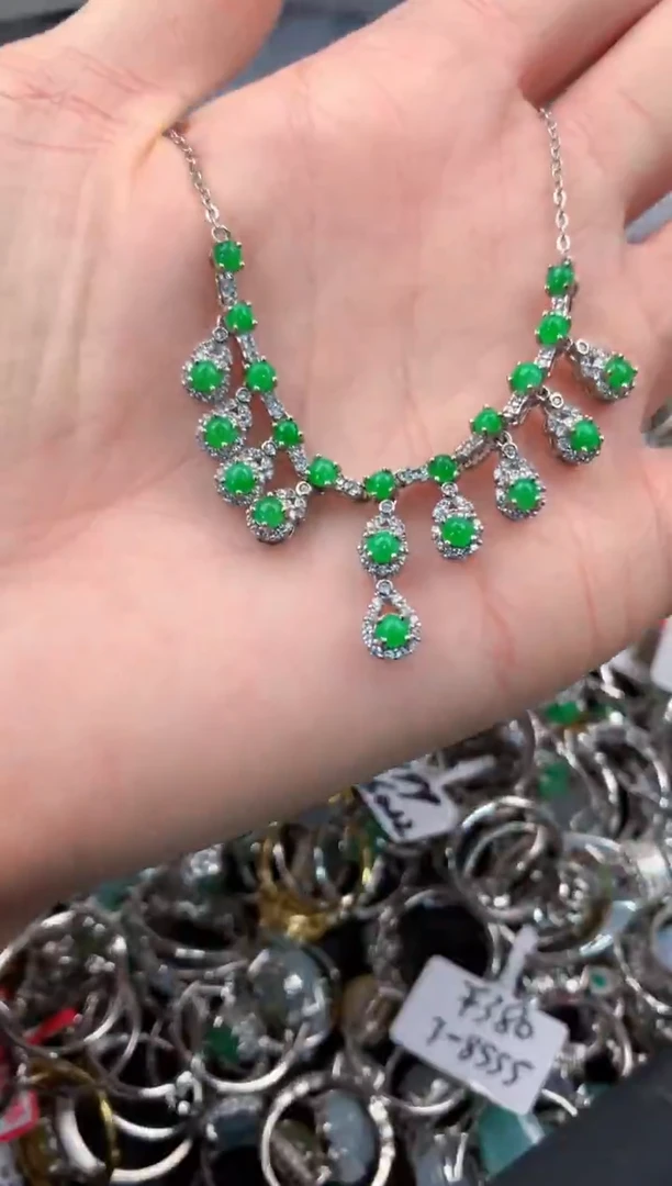 银S925镶嵌戒指翡翠666   6