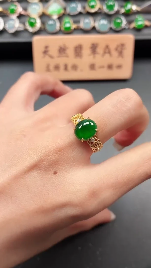 银S925镶嵌戒指翡翠111111