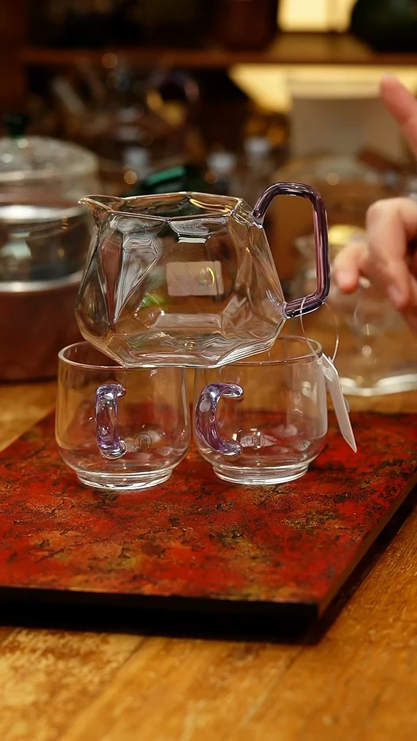 【闪购商品】禾器/晶彩璀璨茶海/浅紫+水月杯浅紫2入