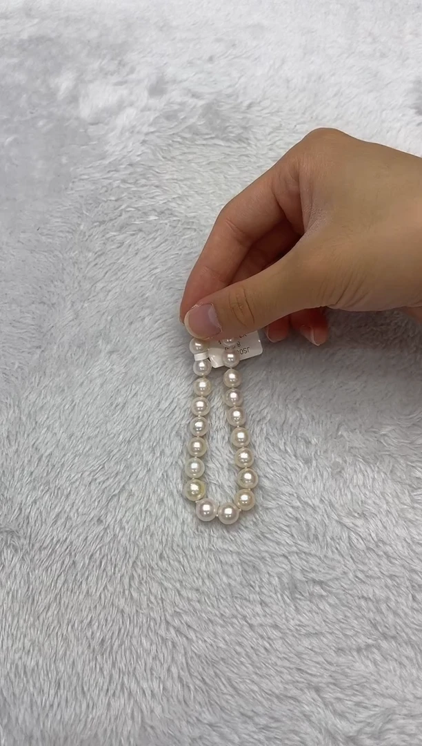 海水珍珠银S925镶嵌手链AK8.5-9mm