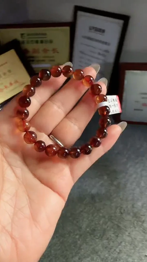 未镶嵌琥珀手串规格8微瑕紫罗兰手串#52