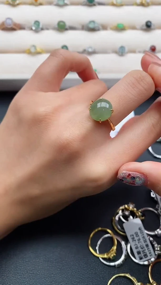 银S925镶嵌戒指翡翠55555555+3