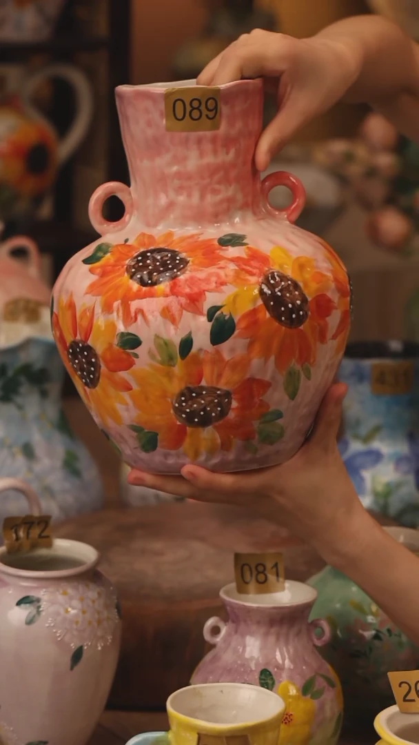 陶瓷089景德镇设计师手作花器摆件侘寂风