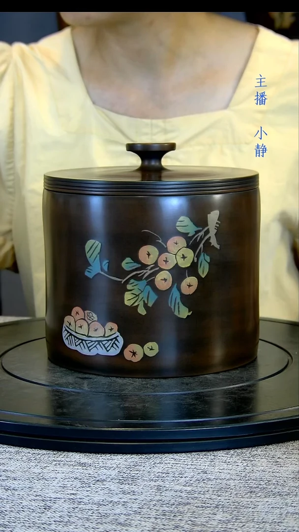 建水全手工紫陶茶罐微瑕疵精 磨090