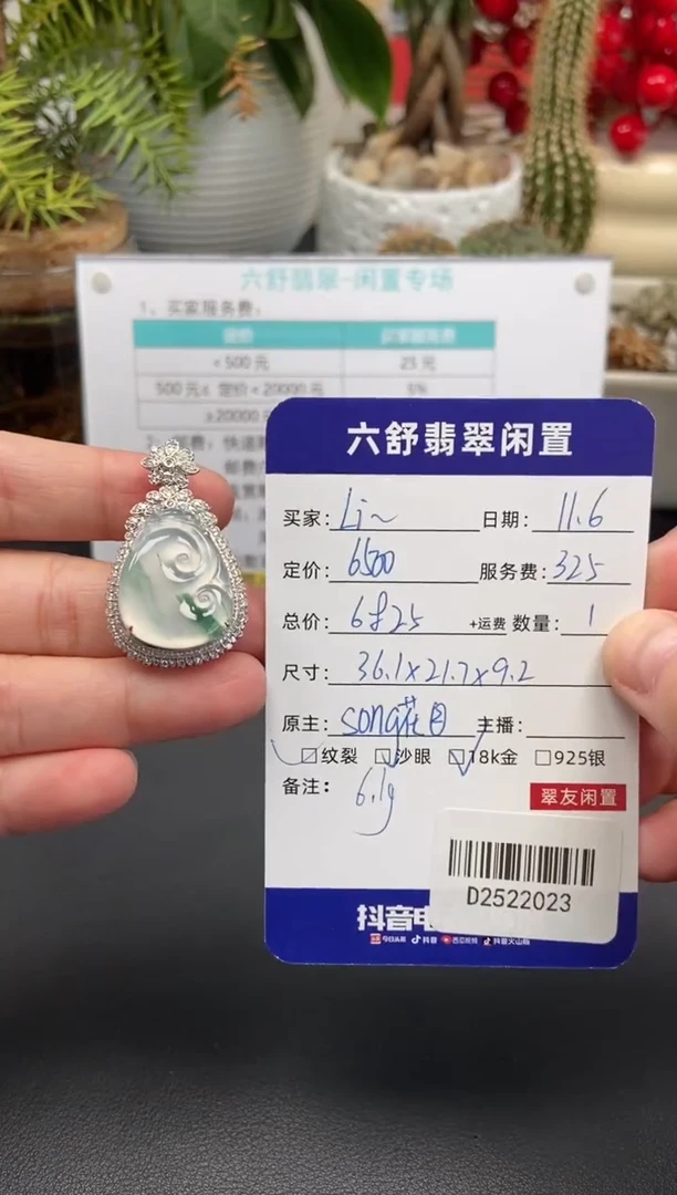 颈饰18K金镶嵌翡翠L*~D2522023