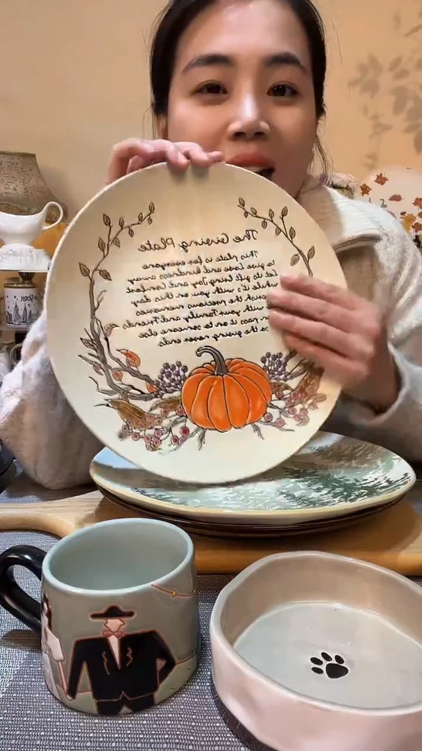 【闪购商品】瓷片10.5英寸南瓜盘 微瑕介意勿拍