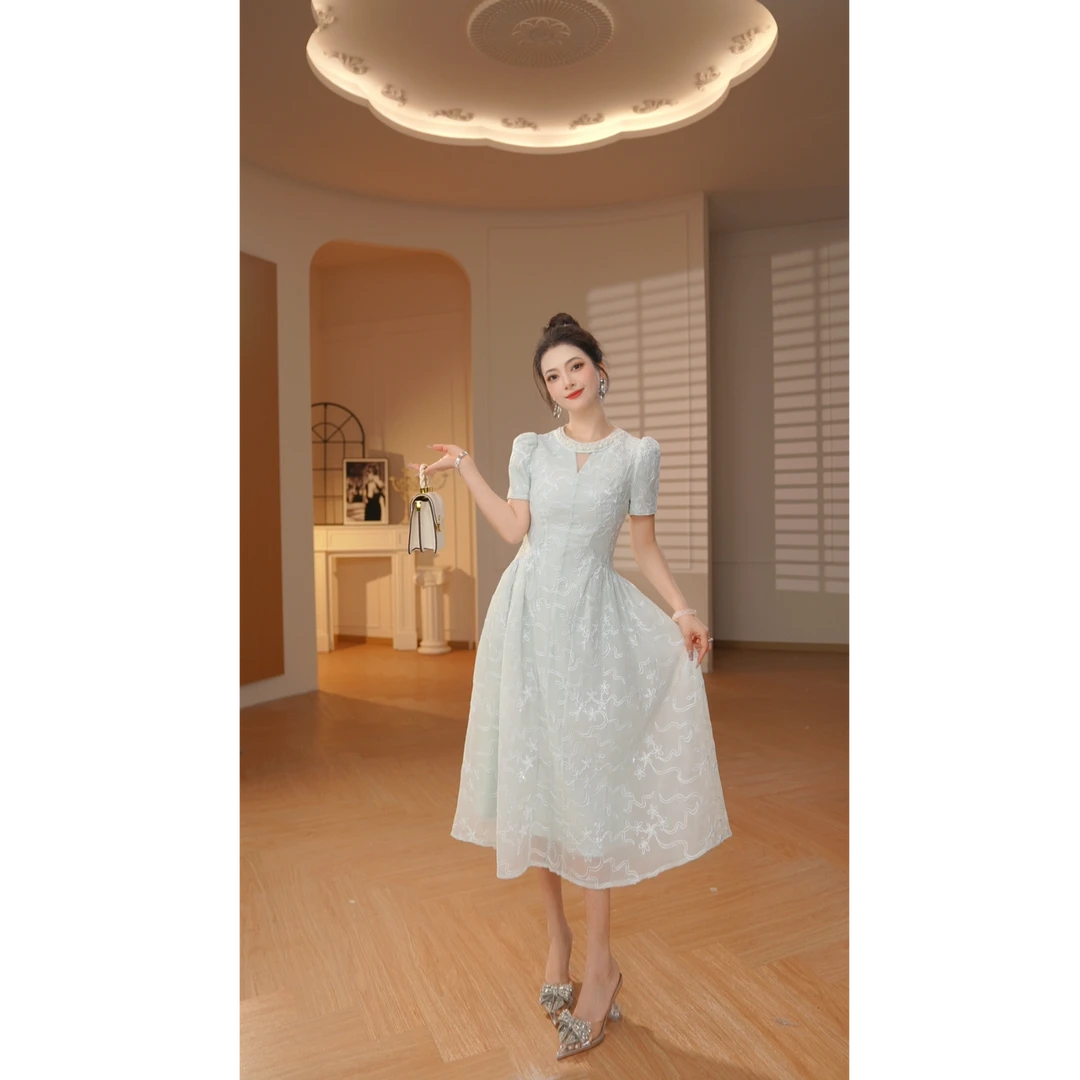Pretty小众设计师品牌江江定制 轻职风修身显瘦小个子连衣裙45171