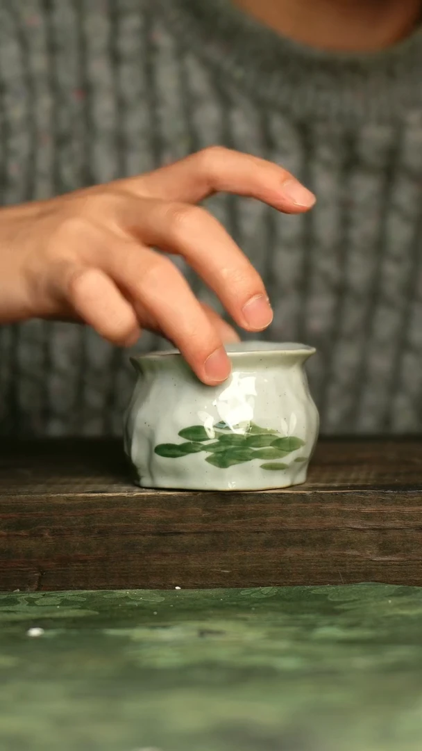 陶瓷青诗集手工手绘瓷器