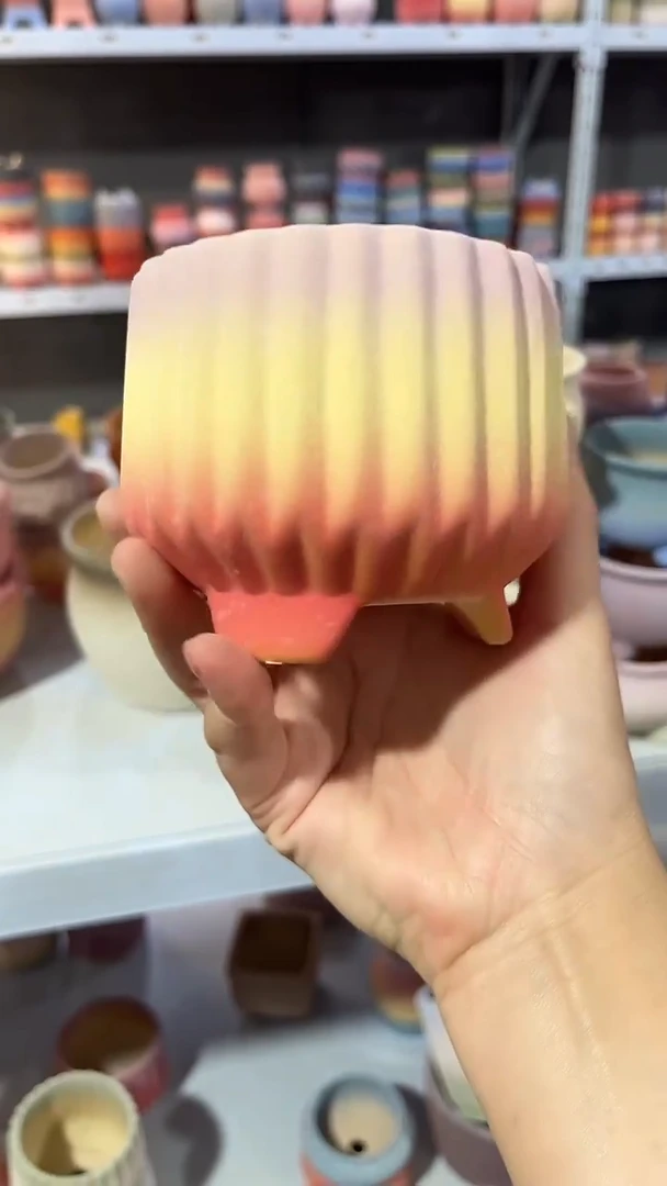 麦饭石粗陶多肉花盆口径9*6