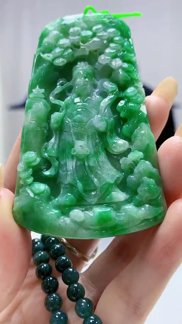 定制翡翠未镶嵌5124DD-毛货挂件赠珠链162