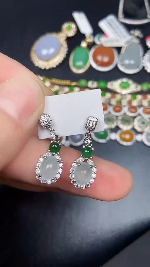 银S925镶嵌戒指翡翠7300