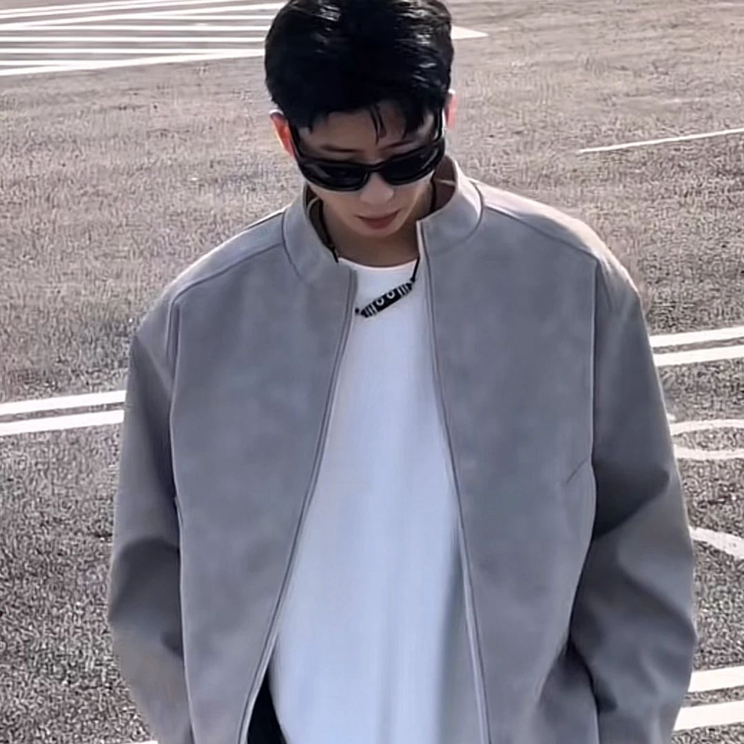 XPY丨春季简约高级感皮衣百搭潮流雾感夹克 男女同款休闲痞帅外套