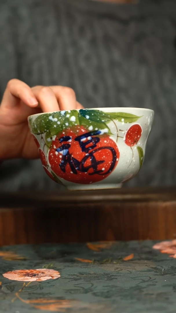 杯釉下彩手工手绘同款陶器