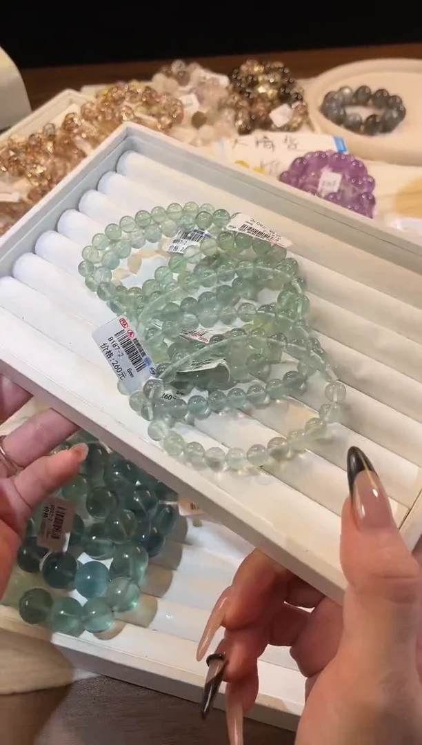 未镶嵌手链水晶多样性发一Q56湖水蓝绿8mm