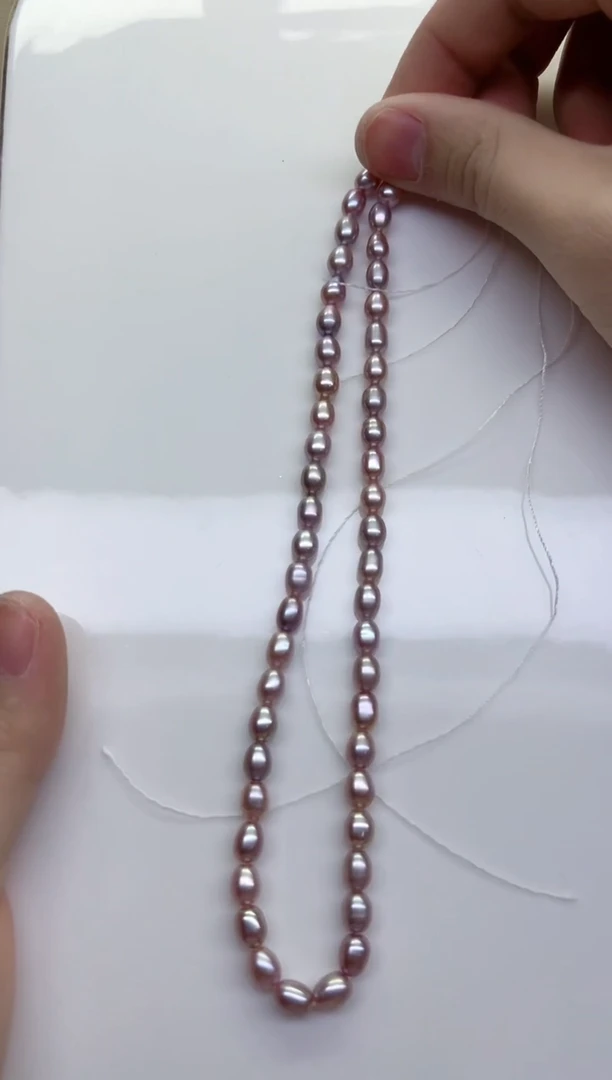 项链未镶嵌淡水珍珠浅紫小米链5.5mm