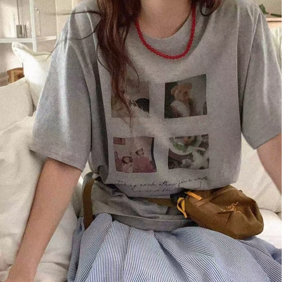 【流光梦境】自留 韩设计款宽松圆领短袖 T