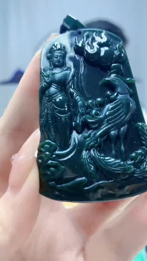 未镶嵌定制翡翠4917DD-毛货挂件126