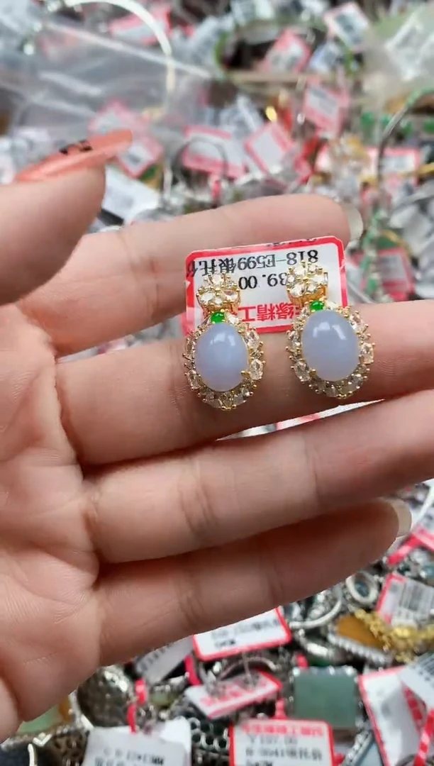 银S925镶嵌戒指翡翠天然A货缅甸翡翠