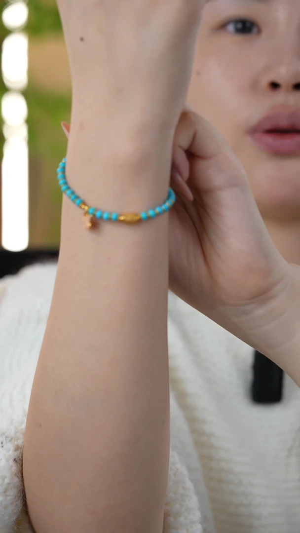 银S925镶嵌绿松石首饰手链/手串秒拍号19