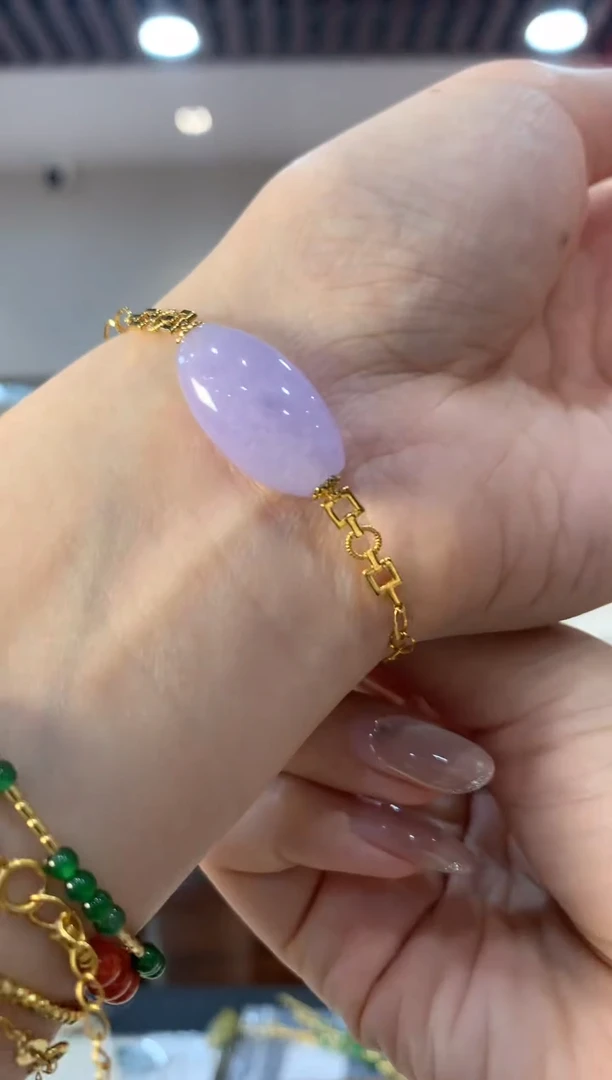 18K金镶嵌手链翡翠手链