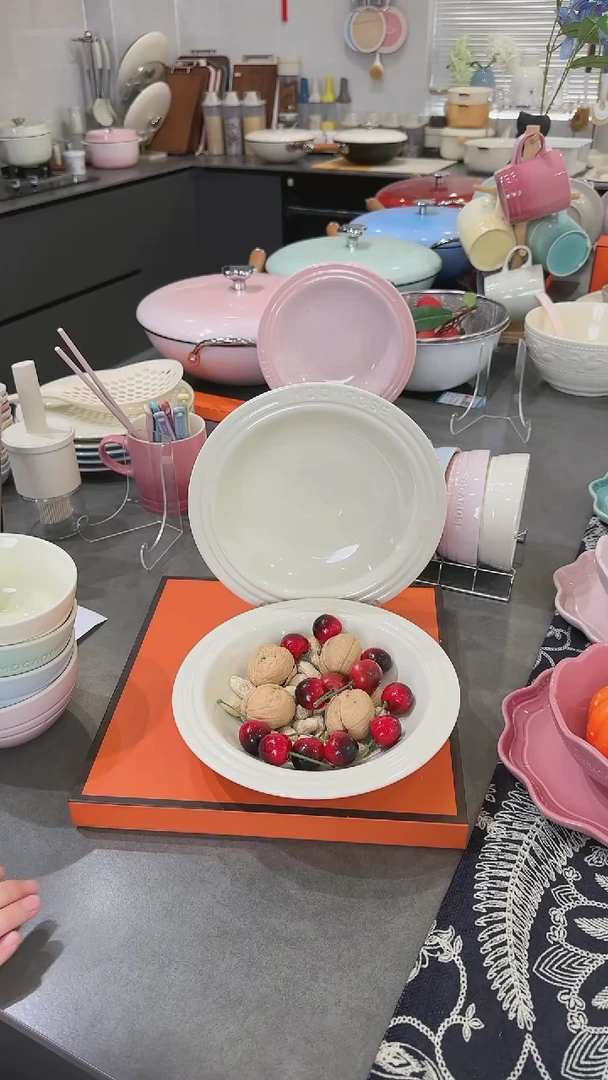 【闪购商品】瓷【2个装】奶油白草帽盘-20cm