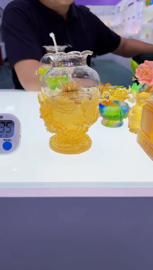 【闪购商品】泥塑古法琉璃油灯摆件