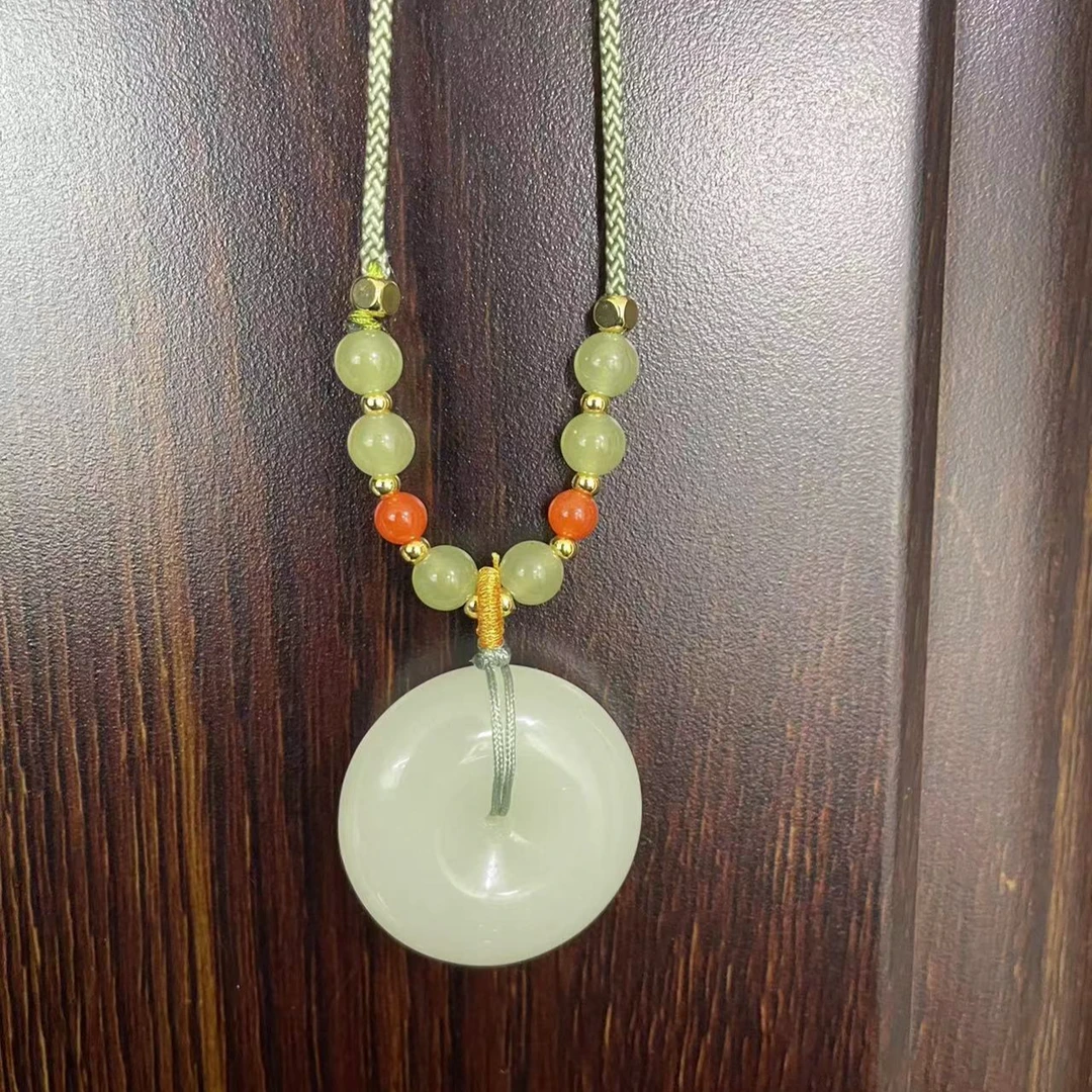 优选百搭时尚设计款晴水套链赠羊羔白平安扣吊坠多样性发其一