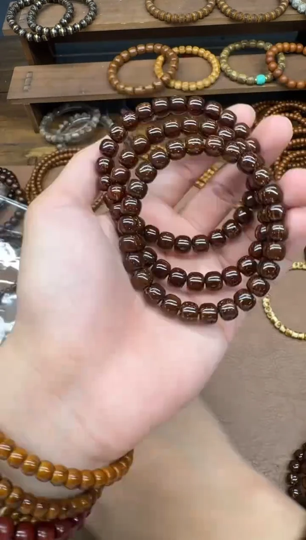 手串紫金鼠A402 8*9咖皮纯实心