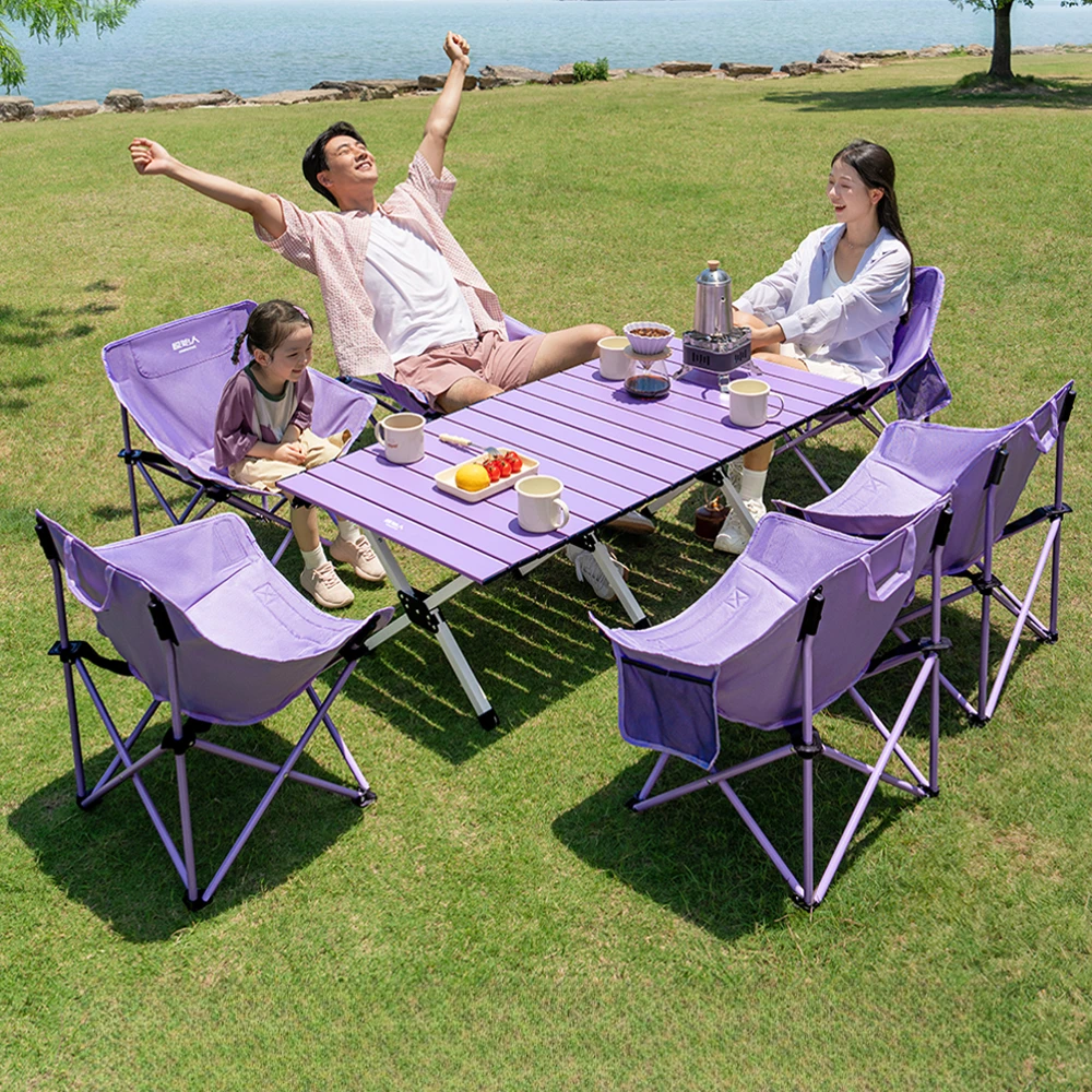 原始人轻便户外折叠桌椅便携式蛋卷碳钢可折叠摆摊装备桌野外