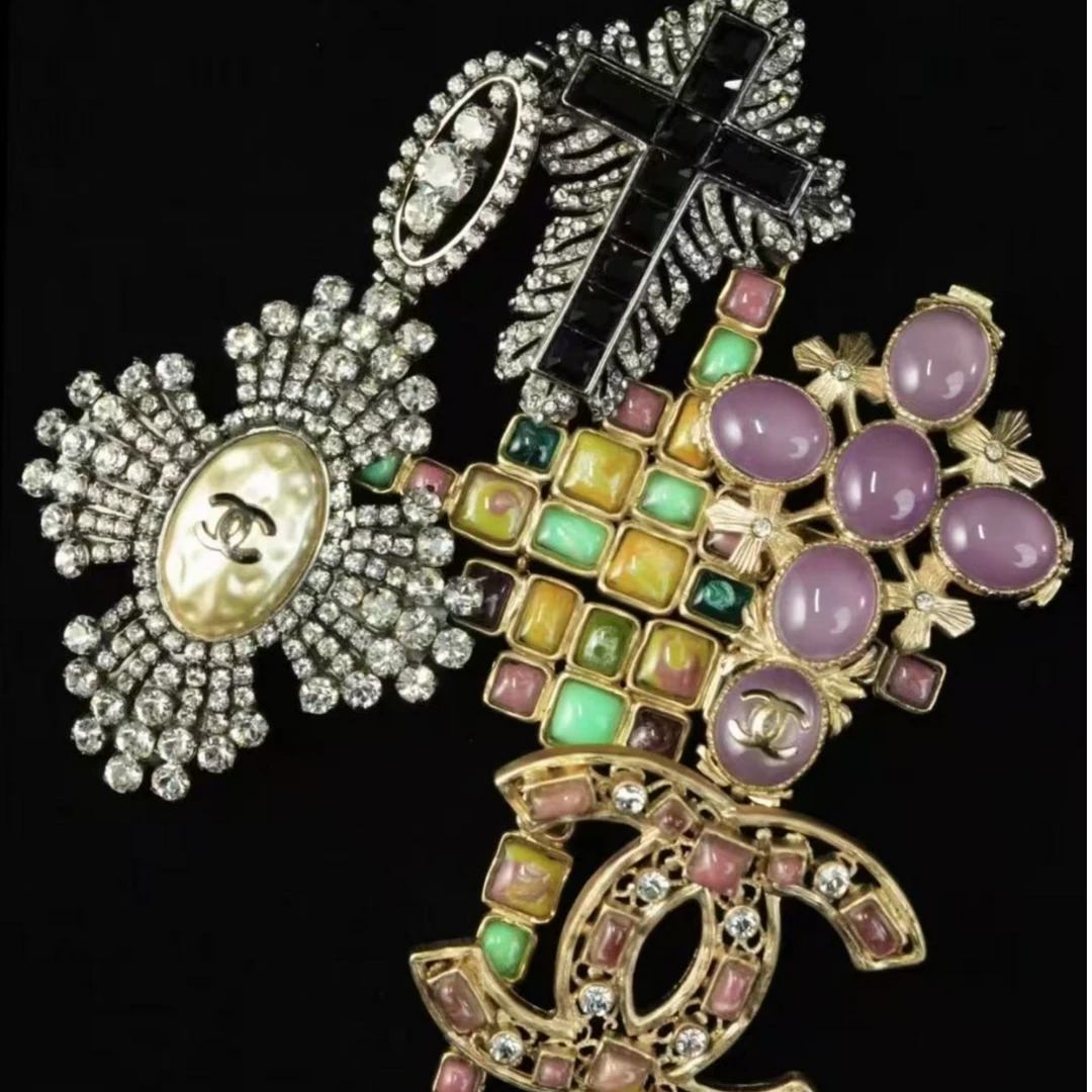 95新 Chanel/香奈儿 柚礼/香奈儿拜占庭多色多元素胸针CA503003