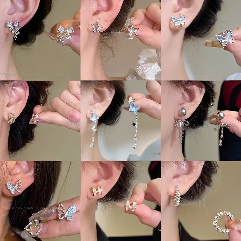 铜合金贝壳耳饰 925针ins风珍珠耳钉女百搭耳环高级感气质耳饰