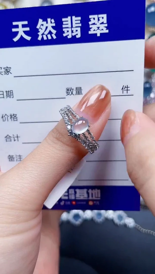 银S925镶嵌戒指翡翠283