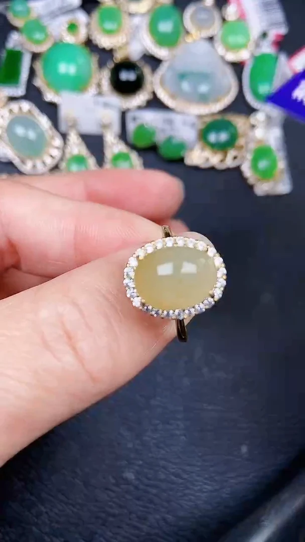 颈饰银S925镶嵌翡翠024