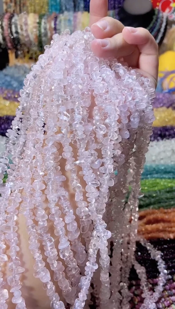 未镶嵌珠宝半成品水晶粉水晶