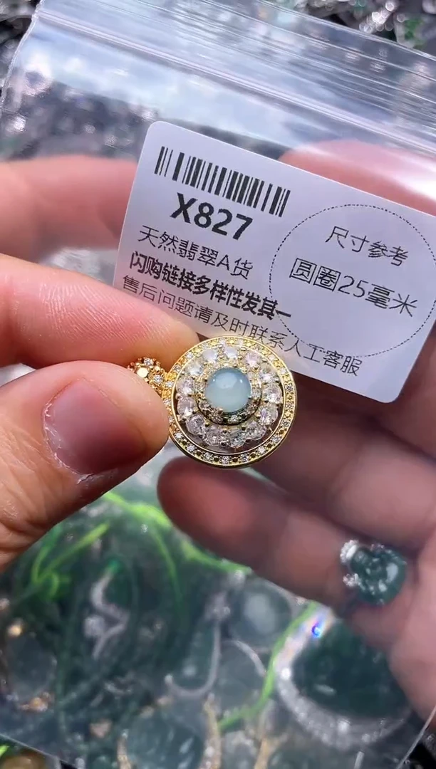 【闪购商品】翡翠颈饰未镶嵌X827吊坠