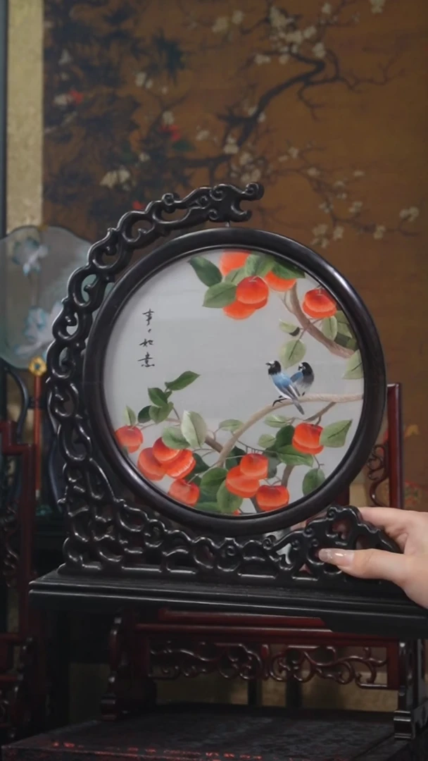 刺绣摆件摆台双面绣花