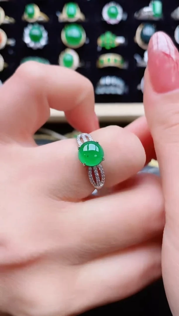 【闪购商品】翡翠戒指银S925镶嵌321312