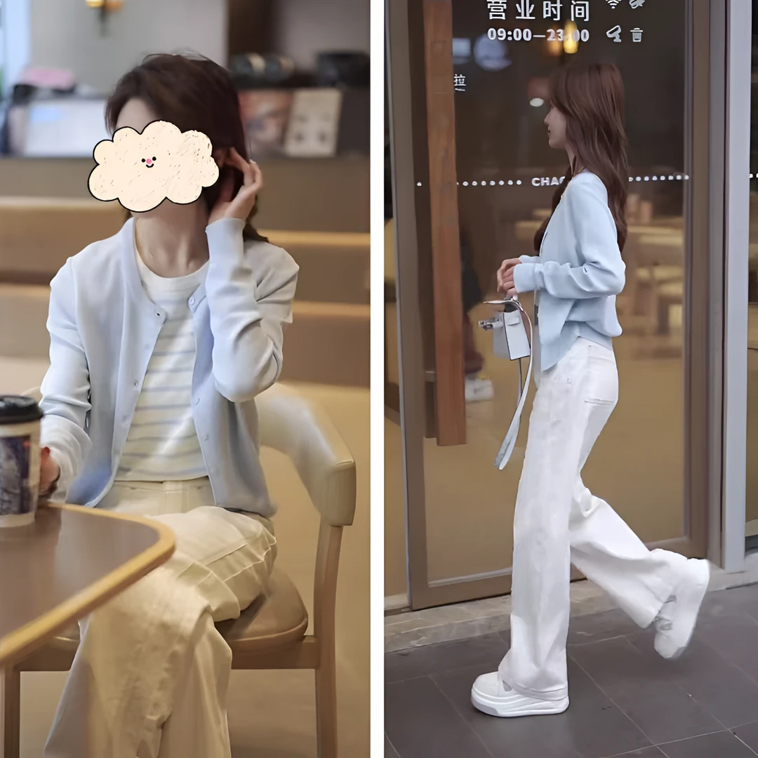 春季学院风条纹撞色假两件2025早春新款韩系chic显瘦时尚洋气上衣