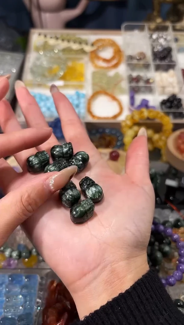 【闪购商品】水晶手链未镶嵌绿龙貔貅单个宽卡12