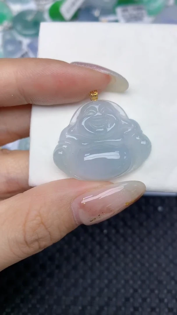 颈饰18K金镶嵌翡翠天然缅甸翡翠a货百元以上9元证书费自理