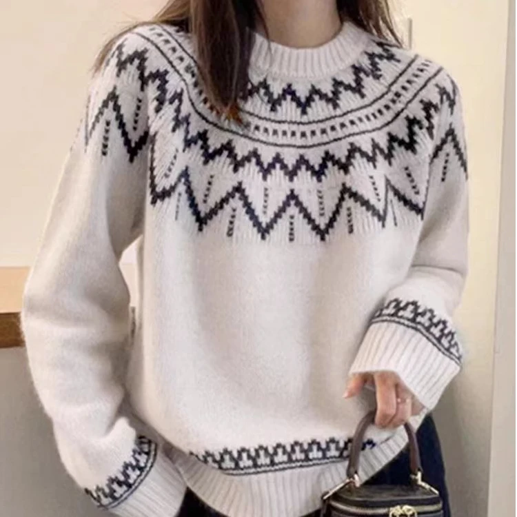 D48早春毛衣女春秋季2025新爆款小个子宽松加厚内搭上衣