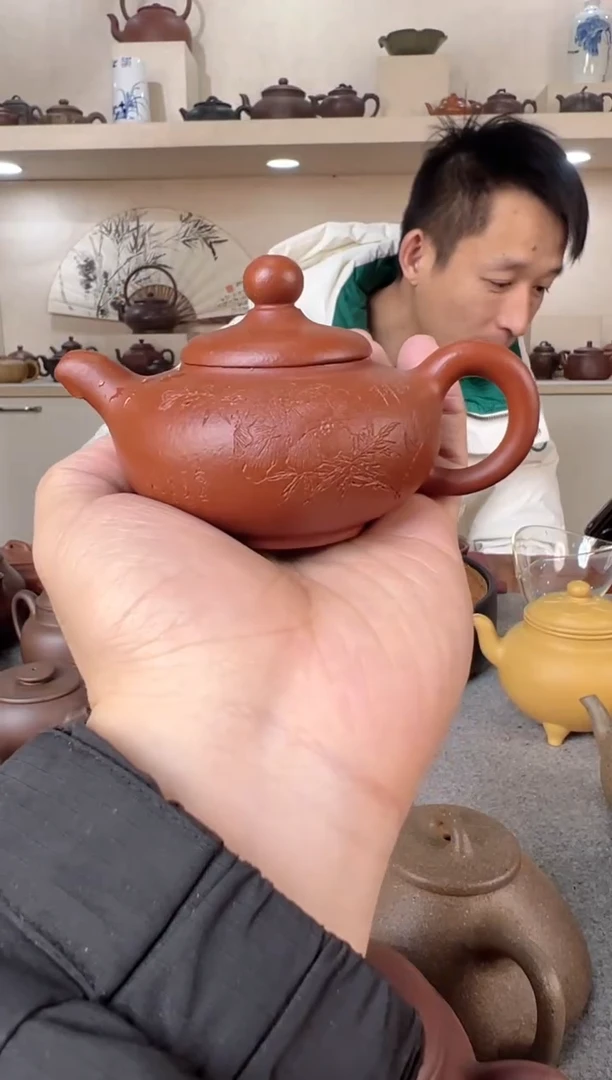 【闪购商品】紫砂茶壶微瑕 笠帽壶 朱泥 半手工